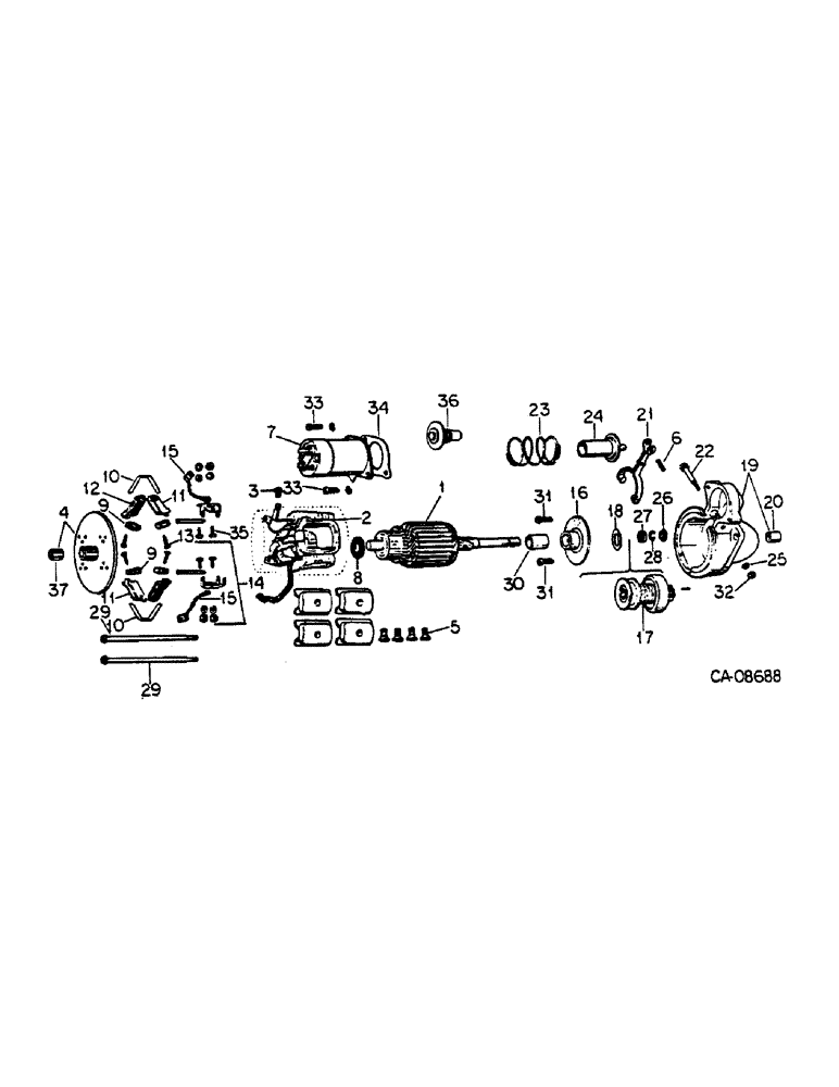 Схема запчастей Case IH 684 - (08-09) - ELECTRICAL, CRANKING MOTOR, DELCO REMY, 684 TRACTORS (06) - ELECTRICAL