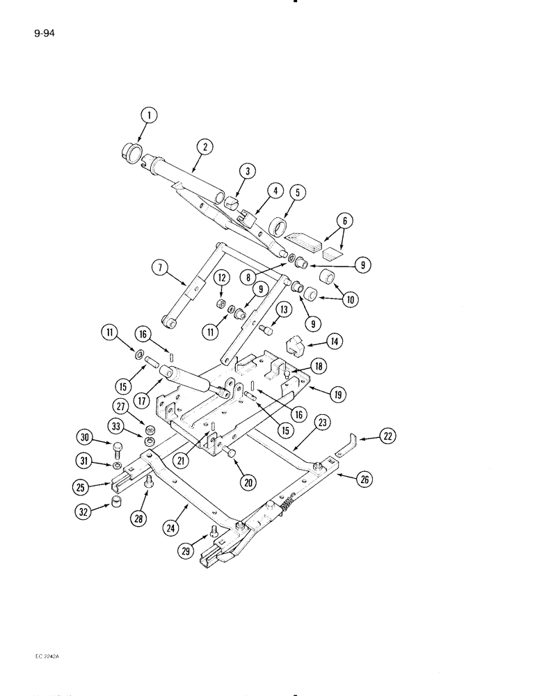 Схема запчастей Case IH 695 - (9-094) - SUSPENSION SEAT, TRACTOR WITHOUT CAB (09) - CHASSIS/ATTACHMENTS