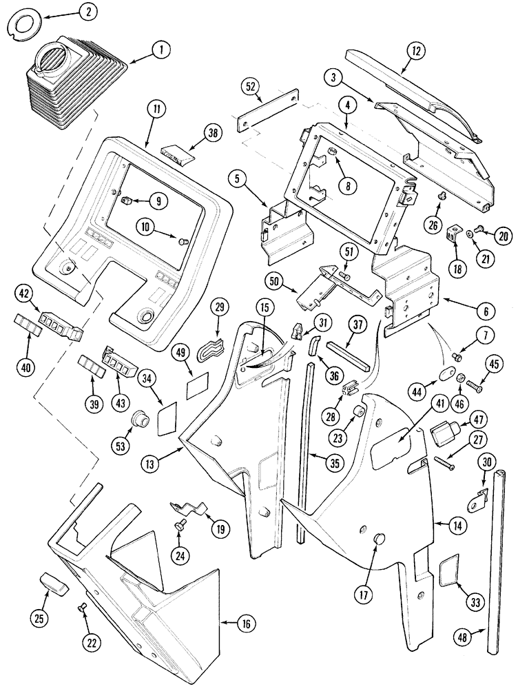 Схема запчастей Case IH 5240 - (9-072) - INSTRUMENT PANEL, NON CAB VERSION (09) - CHASSIS/ATTACHMENTS