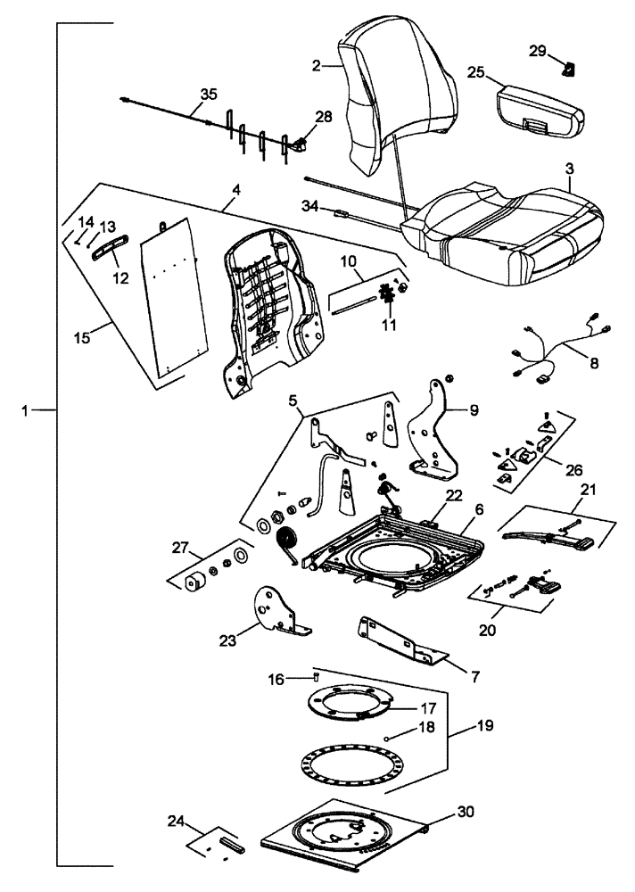 Схема запчастей Case IH SPX3320 - (01-025) - CUSHION ASSEMBLY, SEAT Cab Interior