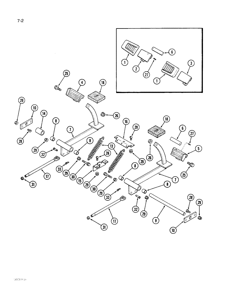 Схема запчастей Case IH 1640 - (7-02) - MASTER BRAKE CONTROLS (5.1) - BRAKES