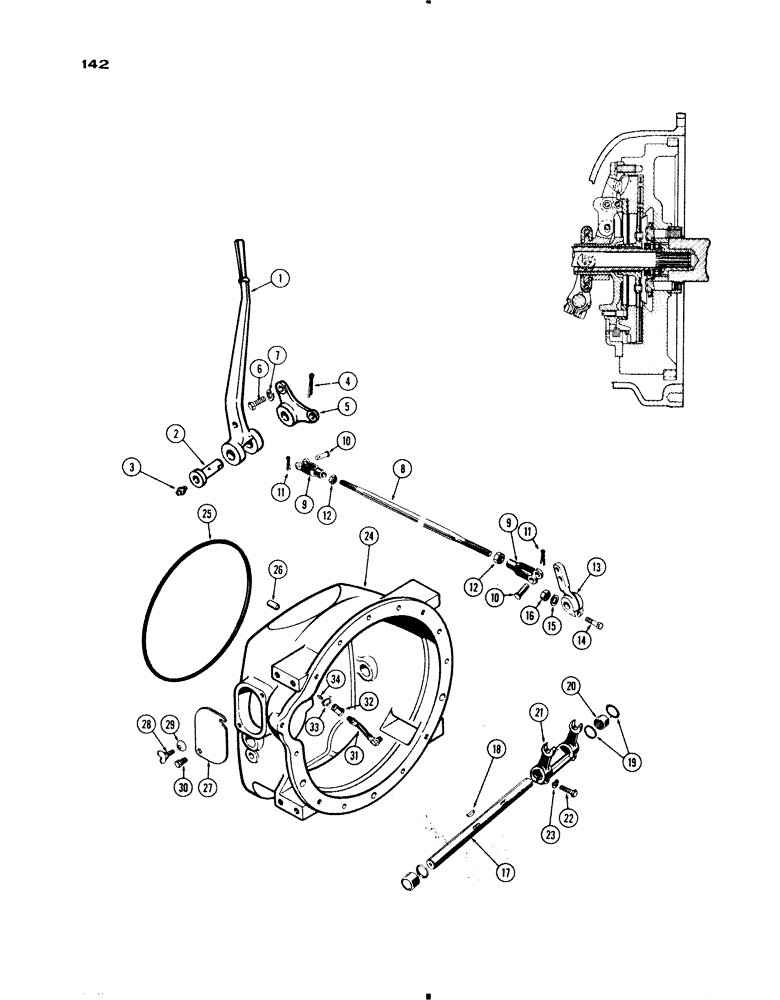 Схема запчастей Case IH 730 SERIES - (142) - CLUTCH HOUSING AND CONTROLS, 730 GROVE (06) - POWER TRAIN