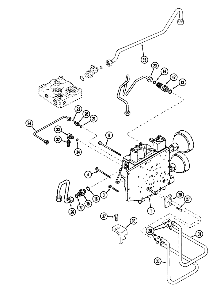 Схема запчастей Case IH 8950 - (6-024) - TRANSMISSION, INTERNAL CONTROL (06) - POWER TRAIN