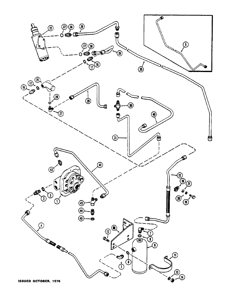 Схема запчастей Case IH 1175 - (082) - STEERING AND BRAKE VALVE SYSTEM, HYDRAULIC BRAKES, FIRST USED TRACTOR SERIAL NUMBER 8715247 (05) - STEERING