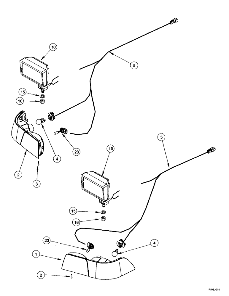 Схема запчастей Case IH MX200 - (4-082) - LAMPS, REAR FENDER, AUSTRALIA ONLY (04) - ELECTRICAL SYSTEMS