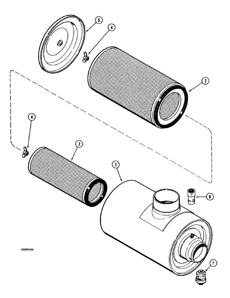 Схема запчастей Case IH 1670 - (2-20) - AIR CLEANER ASSEMBLY (01) - ENGINE