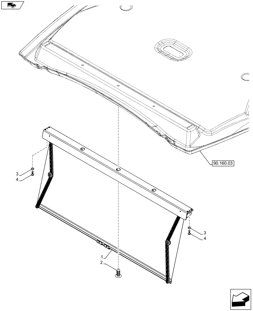 Схема запчастей Case IH FARMALL 65C - (88.120.05) - FRONT SUN CURTAIN - W/CAB (88) - ACCESSORIES