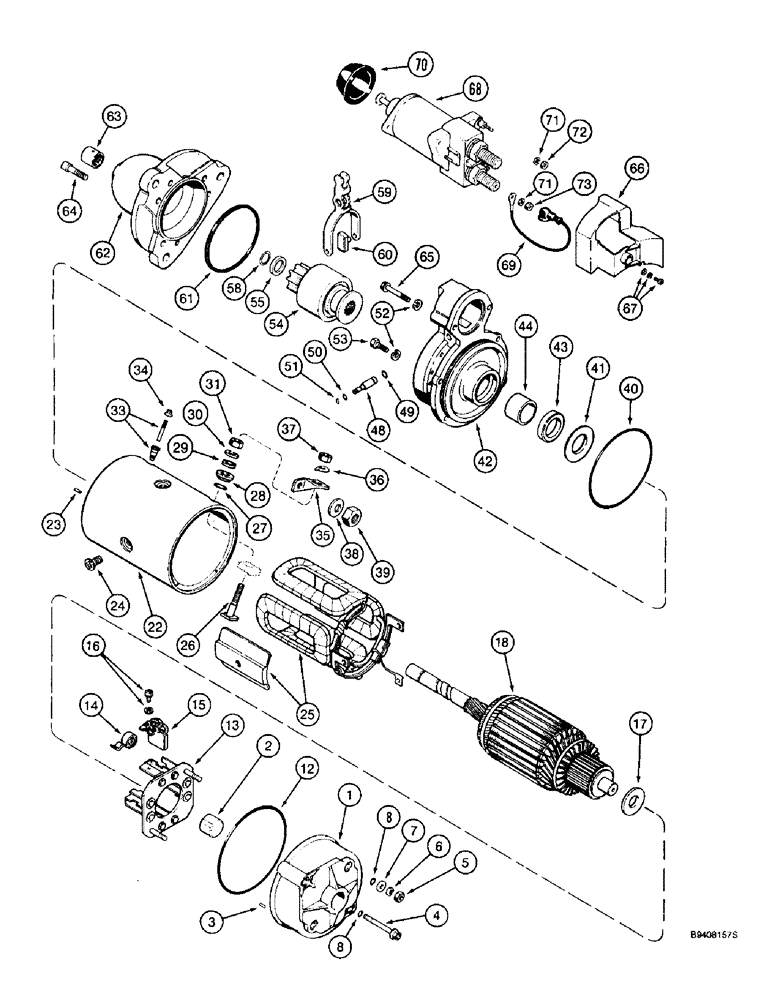 Схема запчастей Case IH 2144 - (4-60) - STARTER ASSEMBLY (06) - ELECTRICAL