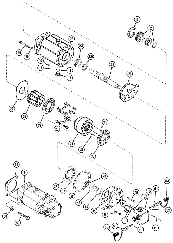 Схема запчастей Case IH 2344 - (06-11) - MOTOR ASSY - HYDROSTATIC - SINGLE SPEED - BSN JJC0174400 (03) - POWER TRAIN