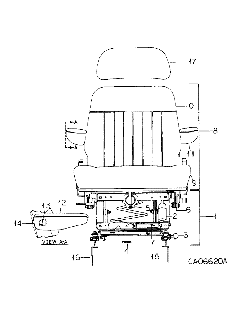 Схема запчастей Case IH 4786 - (13-12) - CAB AND SUPERSTRUCTURE, DELUXE SWIVEL SEAT (05) - SUPERSTRUCTURE