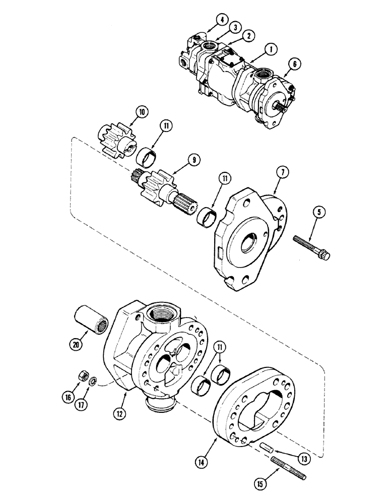 Схема запчастей Case IH 4694 - (8-308) - TRIPLE HYDRAULIC PUMP ASSEMBLY, CHARGE PUMP SECTION (08) - HYDRAULICS