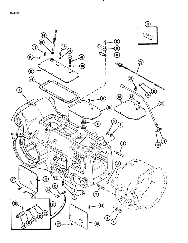 Схема запчастей Case IH 2294 - (6-188) - POWER SHIFT TRANSMISSION, TRANSMISSION HOUSING (06) - POWER TRAIN