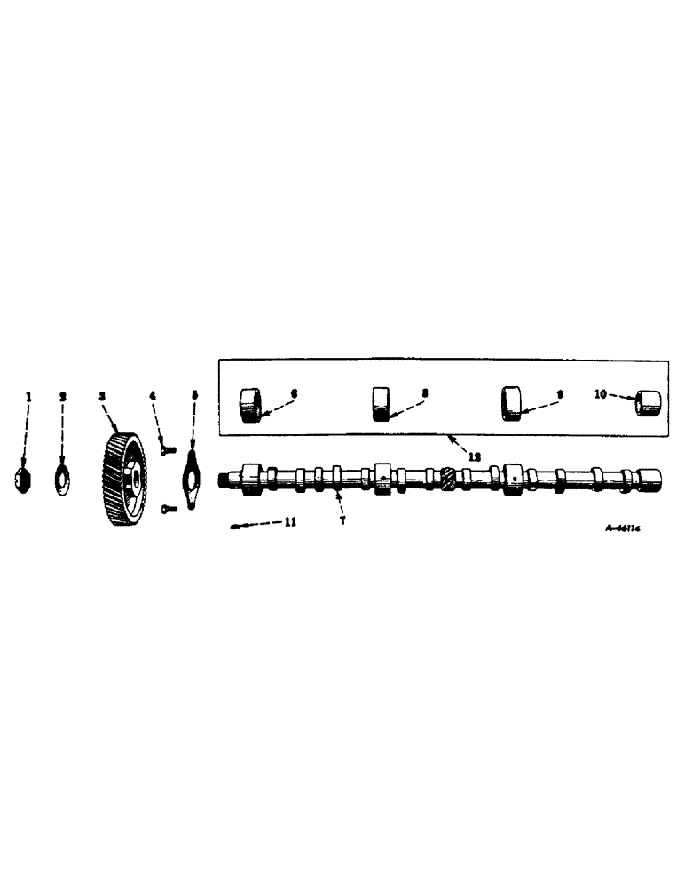 Схема запчастей Case IH 303 - (327) - BD-220 ENGINE, 3-9/16 X 3-11/16, CAMSHAFT, BUSHINGS AND GEAR (10) - ENGINE