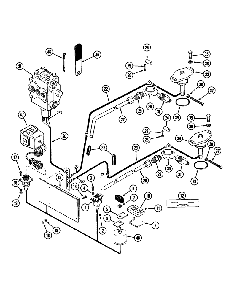 Схема запчастей Case IH 4890 - (5-138) - REAR STEERING ELECTRIC CONTROLS (05) - STEERING