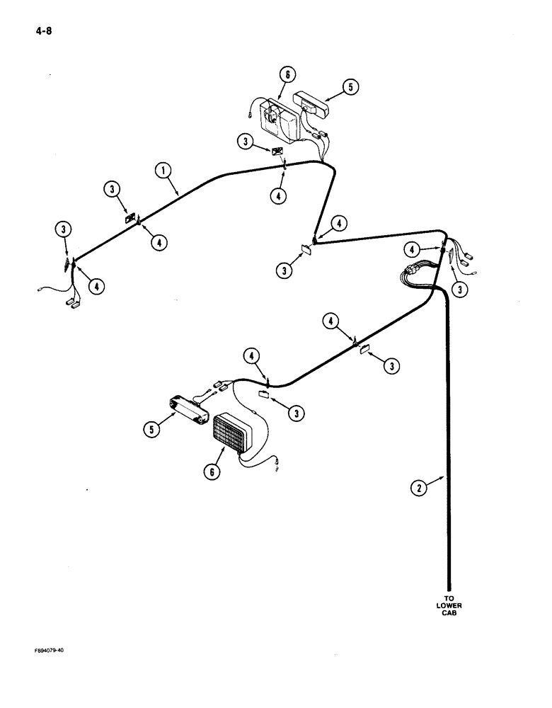 Схема запчастей Case IH 9150 - (4-08) - OVERHEAD CAB HARNESS, ROPS (04) - ELECTRICAL SYSTEMS