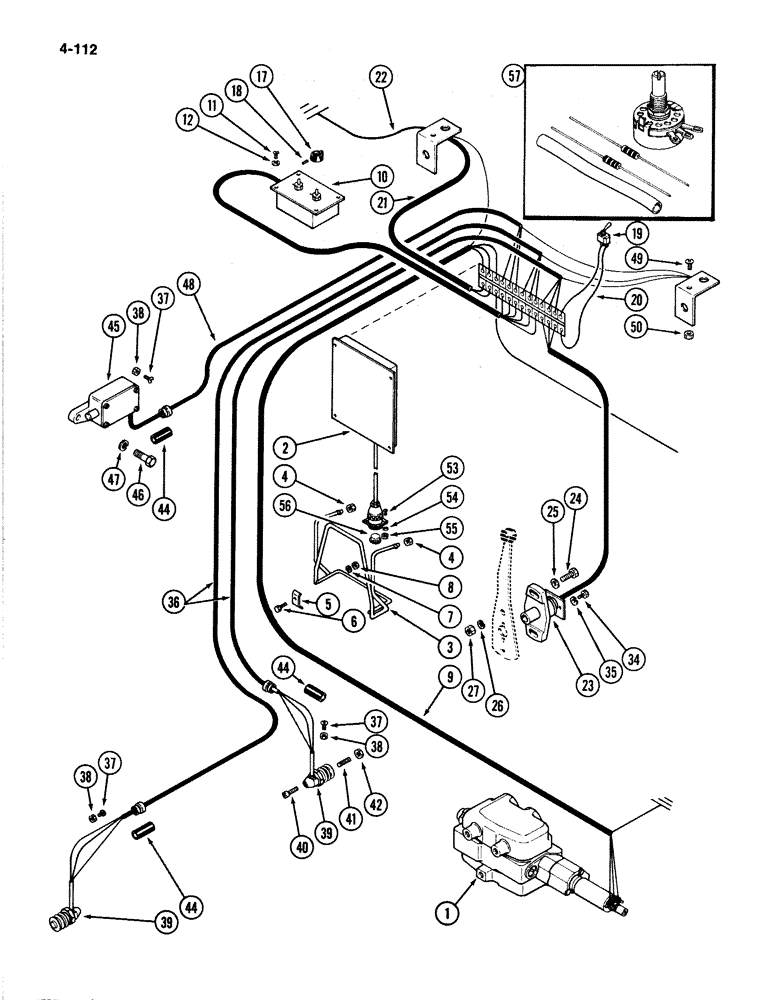 Схема запчастей Case IH 4894 - (4-112) - ELECTRIC HITCH WIRING (04) - ELECTRICAL SYSTEMS