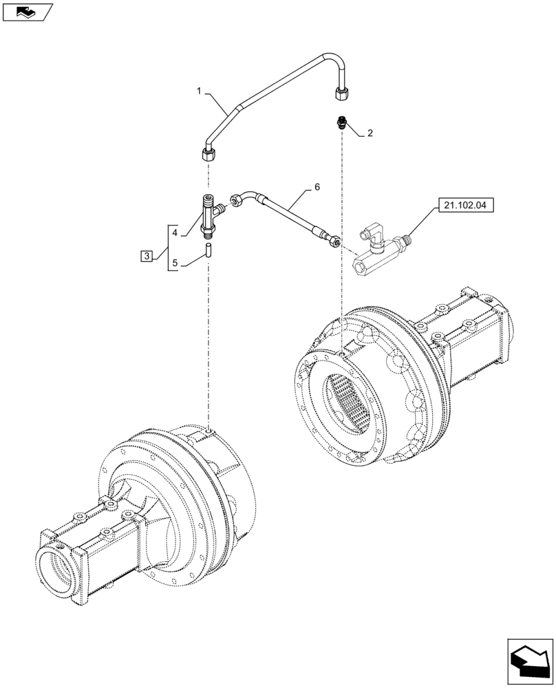 Схема запчастей Case IH PUMA 130 - (33.202.08[01]) - VAR - 390286 - BRAKE LUBRICATION PIPES - C7113 (33) - BRAKES & CONTROLS