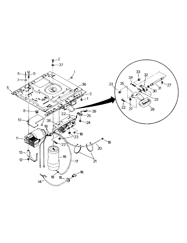 Схема запчастей Case IH STEIGER - (01-23) - SEAT ASSEMBLY, COMPRESSOR AND MOUNTING (10) - CAB