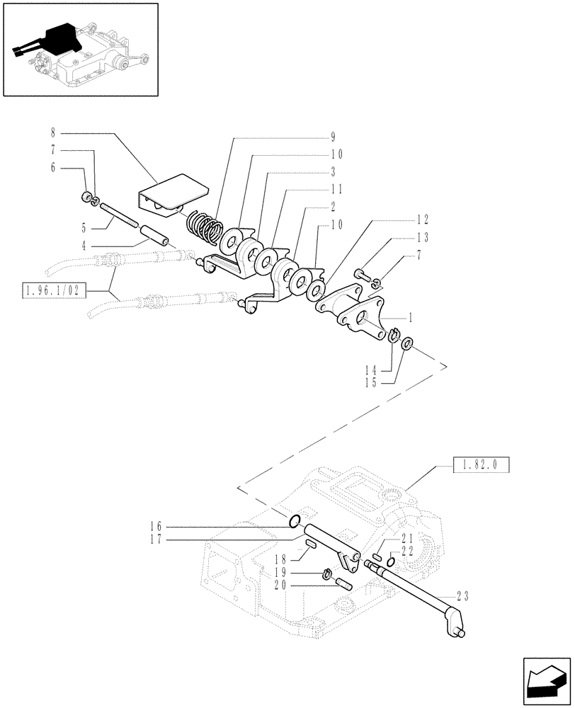 Схема запчастей Case IH MAXXUM 110 - (1.82.5/01[01]) - MDC FOR HEAVY DUTY AXLE - CONTROL PARTS (VAR.330840-331840-331914) (07) - HYDRAULIC SYSTEM