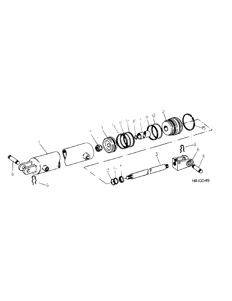 Схема запчастей Case IH 45 - (D-74) - WING LIFT HYDRAULIC CYLINDER, PRINCE, 31 FOOT 6 INCH MODEL BUILT AUG 1976 SEASON AND SINCE 