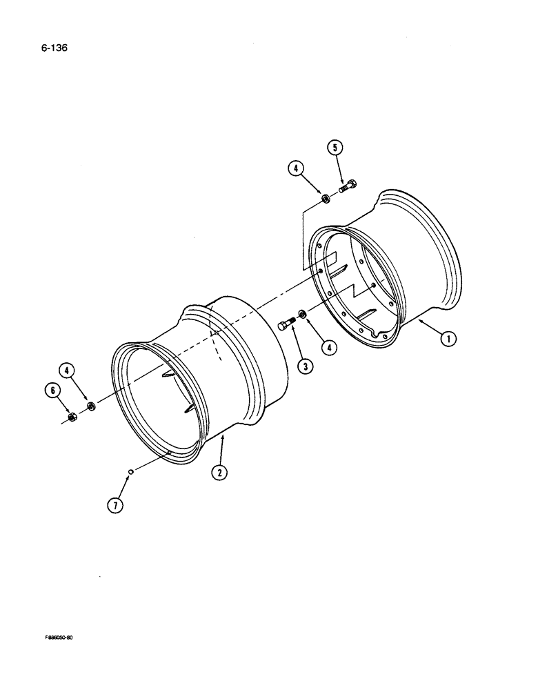 Схема запчастей Case IH 9280 - (6-136) - WHEELS HUB BOLTED DUALS (06) - POWER TRAIN