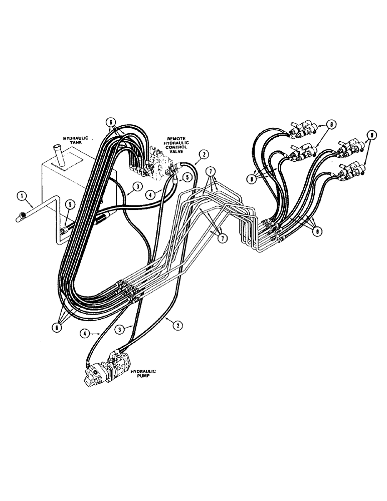 Схема запчастей Case IH 9110 - (1-14) - PICTORIAL INDEX, REMOTE HYDRAULICS (00) - PICTORIAL INDEX