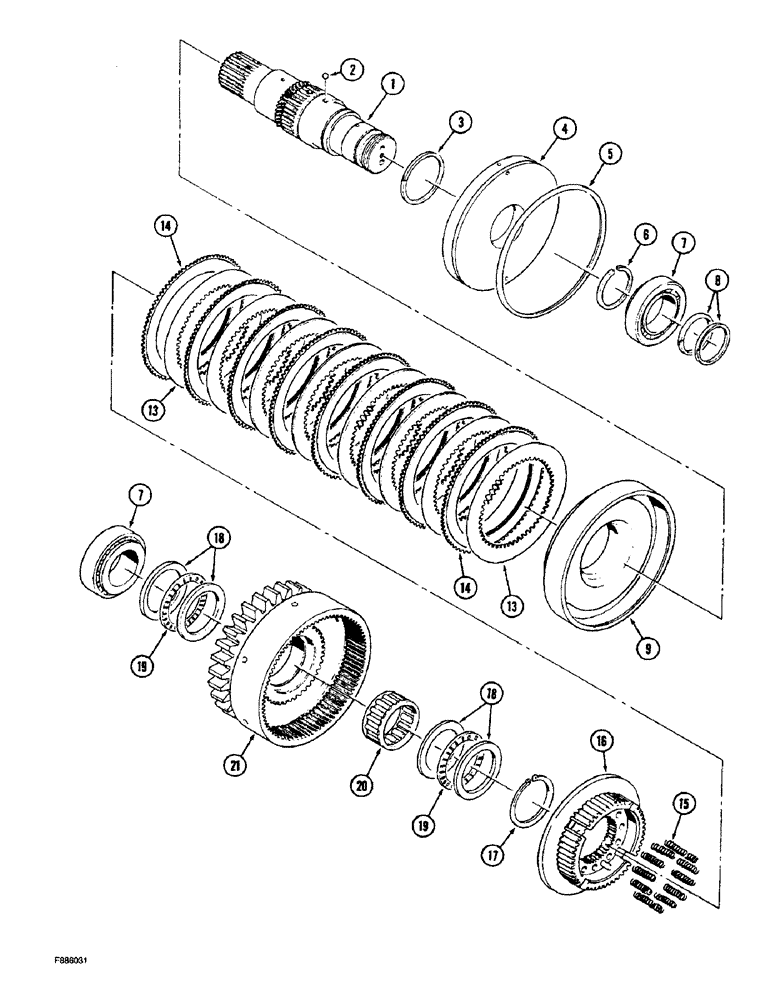 Схема запчастей Case IH 9270 - (6-100) - PTO CLUTCH ASSEMBLY CLUTCH PACK ASSEMBLY (06) - POWER TRAIN