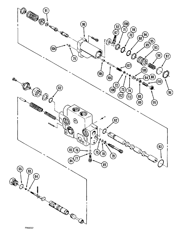 Схема запчастей Case IH 9310 - (8-050) - HYDRAULIC REMOTE VALVE SECTION, FIRST, SECOND, THIRD OR FOURTH SECTIONS W/FLOAT ONLY (CONTD) (08) - HYDRAULICS