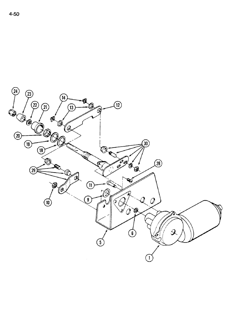 Схема запчастей Case IH 9280 - (4-50) - WIPER DRIVE ASSEMBLY, REAR WINDOW (04) - ELECTRICAL SYSTEMS