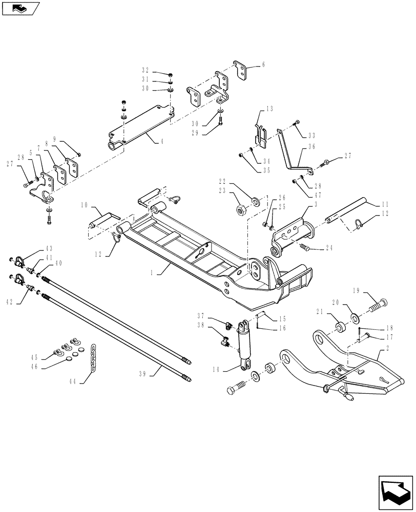 Схема запчастей Case IH BSX163H - (102) - MALE QUICK HITCH & SUBFRAME - 717989006 