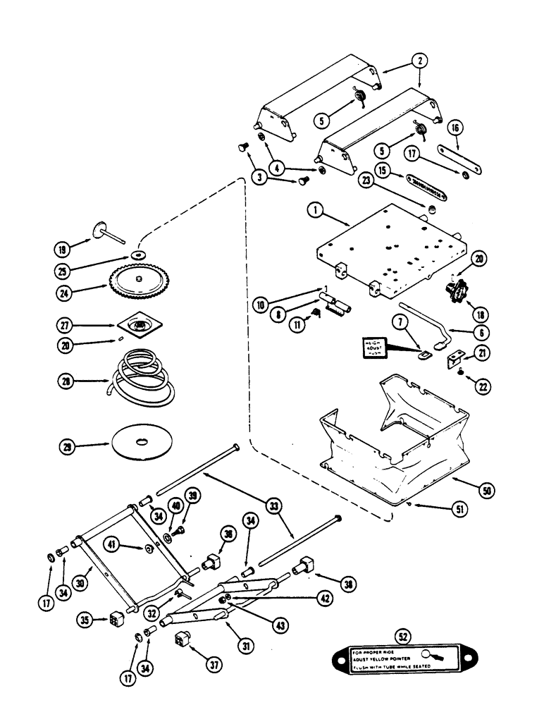 Схема запчастей Case IH 4690 - (9-368) - SWIVEL SEAT ASSEMBLY, SUSPENSION PARTS, EARLY PRODUCTION (09) - CHASSIS/ATTACHMENTS