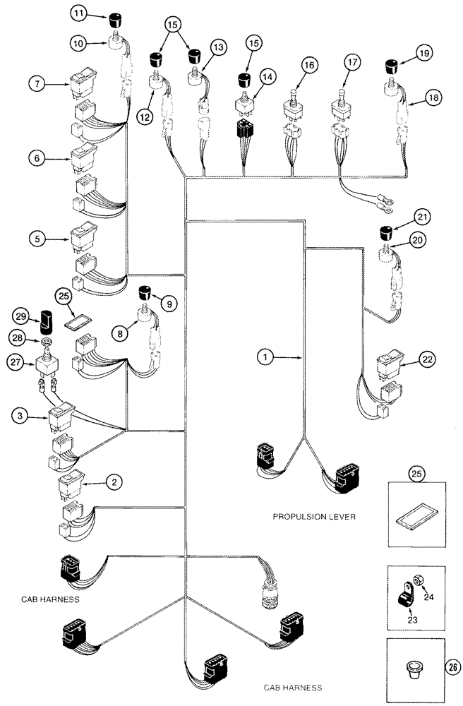 Схема запчастей Case IH 2344 - (04-06) - HARNESS, CONSOLE (06) - ELECTRICAL