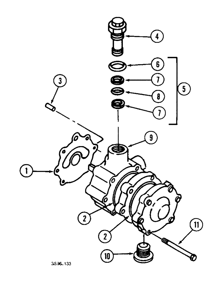 Схема запчастей Case IH 1660 - (6-32) - HYDROSTATIC PUMP, CHARGE PUMP (03) - POWER TRAIN