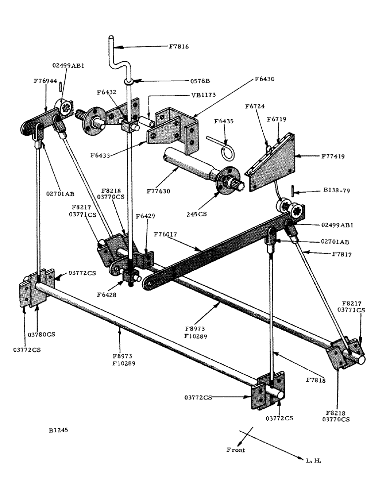 Схема запчастей Case IH 800 - (058) - CONCAVE ADJUSTING LEVER AND LINKAGE (60) - PRODUCT FEEDING