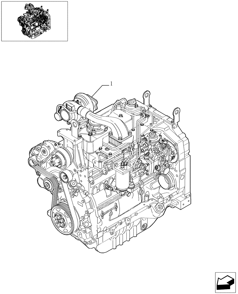 Схема запчастей Case IH JX1090U - (0.02.1/01) - ENGINE (01) - ENGINE