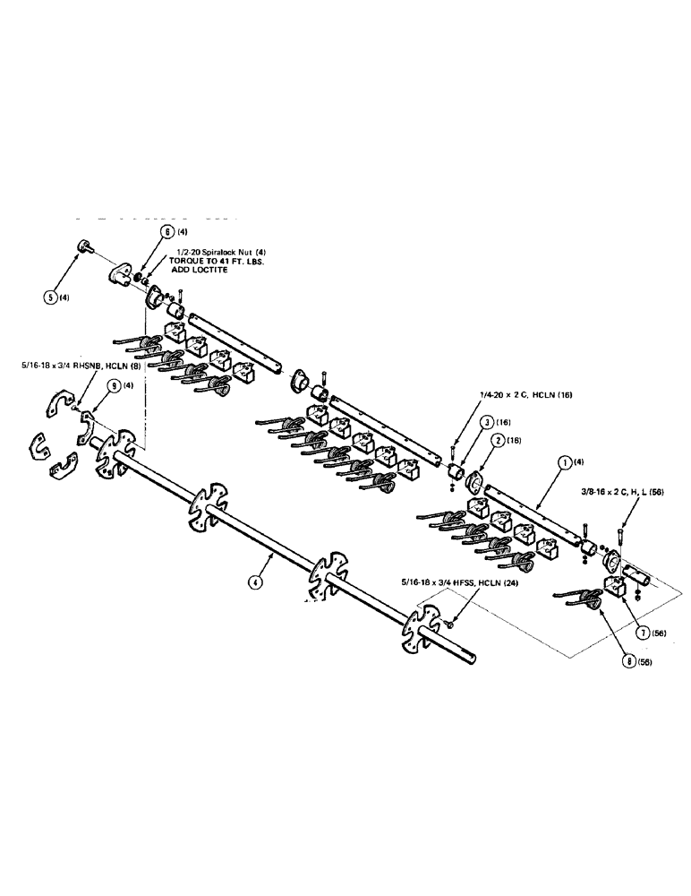 Схема запчастей Case IH 8540 - (17[A]) - TINE PICKUP ASSEMBLY Pickup