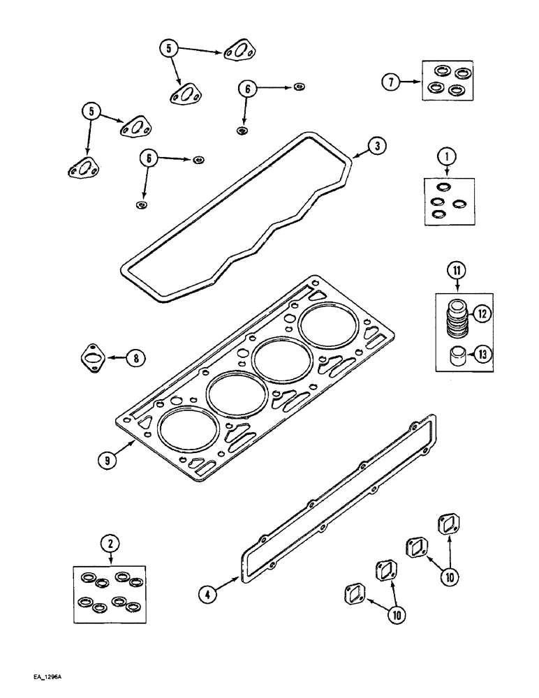 Схема запчастей Case IH 4240 - (2-76) - ENGINE SERVICE KIT, CYLINDER HEAD GASKETS (02) - ENGINE