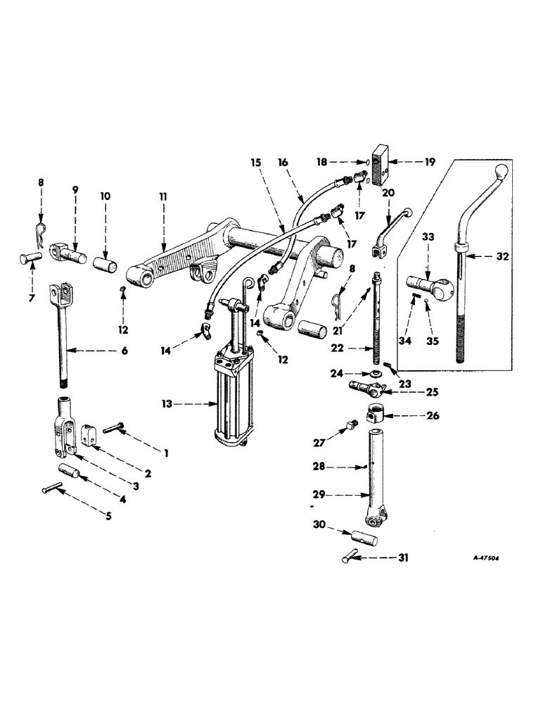 Схема запчастей Case IH 400-SERIES - (435) - ATTACHMENTS, ROCKSHAFT, LIFT AND LEVELING LINK HYDRAULIC CYLINDER AND CONNECTIONS Attachments