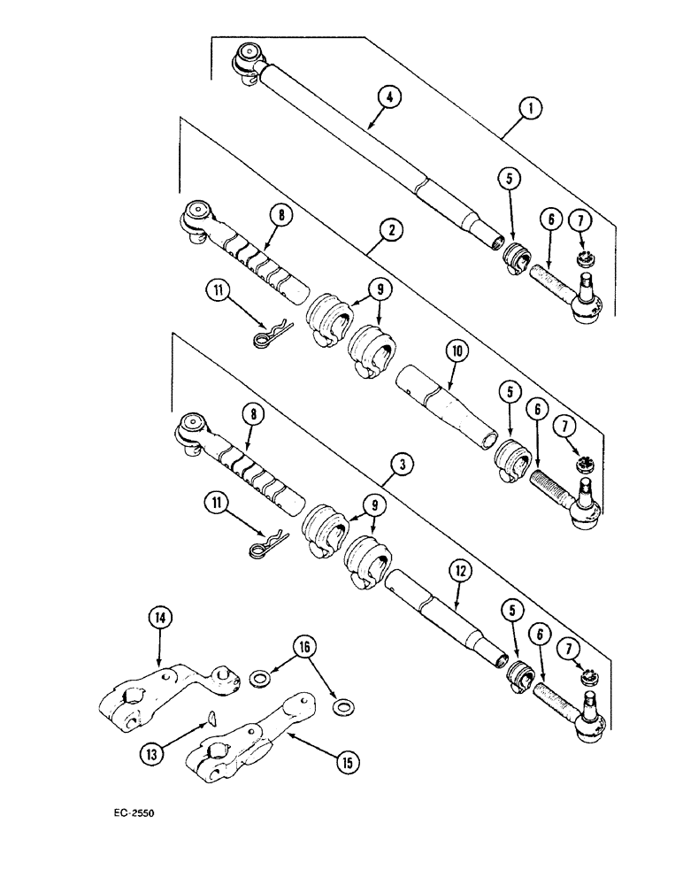 Схема запчастей Case IH 833 - (5-290) - TIE ROD, POWER STEERING (05) - STEERING