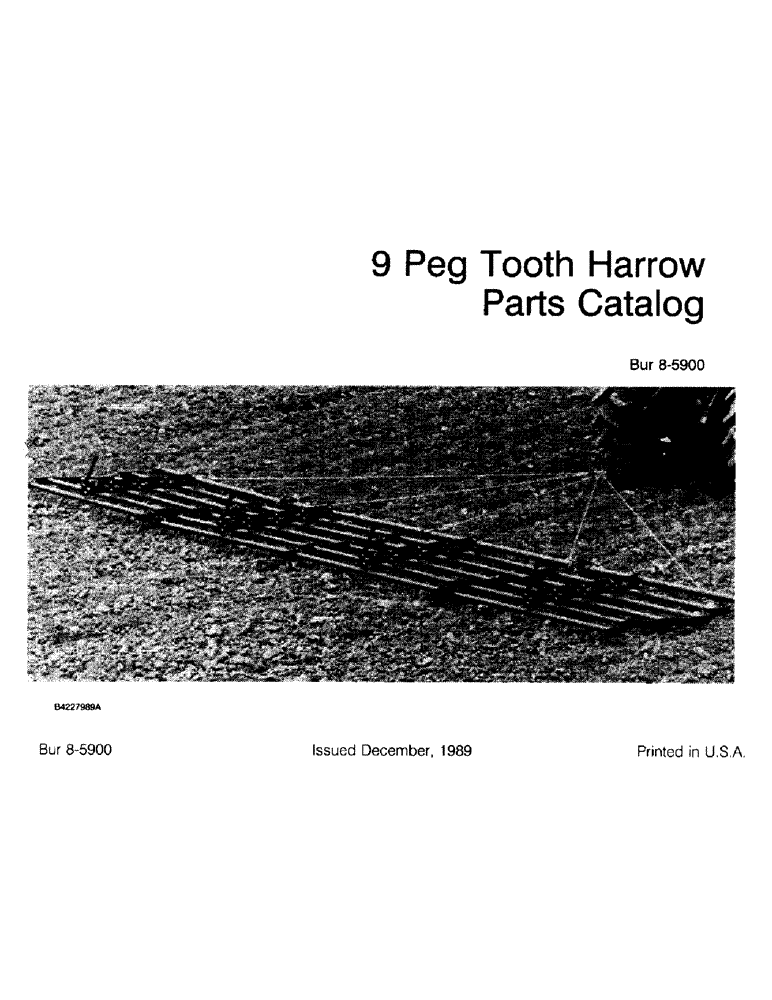 Схема запчастей Case IH 9 - (1-1) - PEG TOOTH HARROW CATALOG 