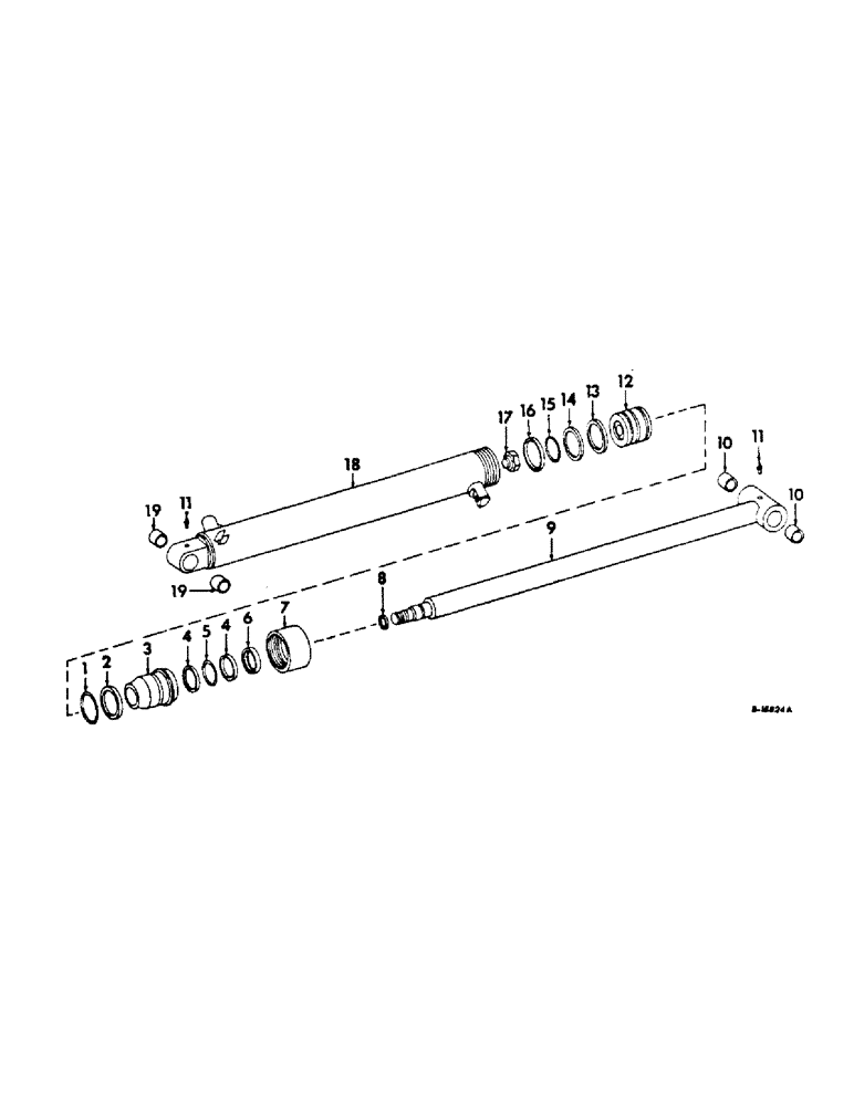 Схема запчастей Case IH 454 - (10-61) - HYDRAULICS, BACKHOE BUCKET DIPPERSTICK, LIFT AND STABILIZER (07) - HYDRAULICS