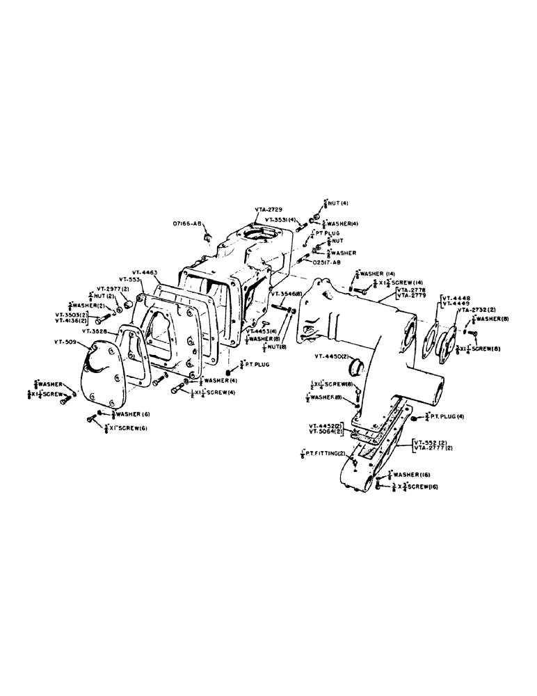 Схема запчастей Case IH VAC11-SERIES - (068) - TRANSMISSION CASE AND AXLE HOUSINGS, VAH WITH DISC TYPE BRAKES (06) - POWER TRAIN