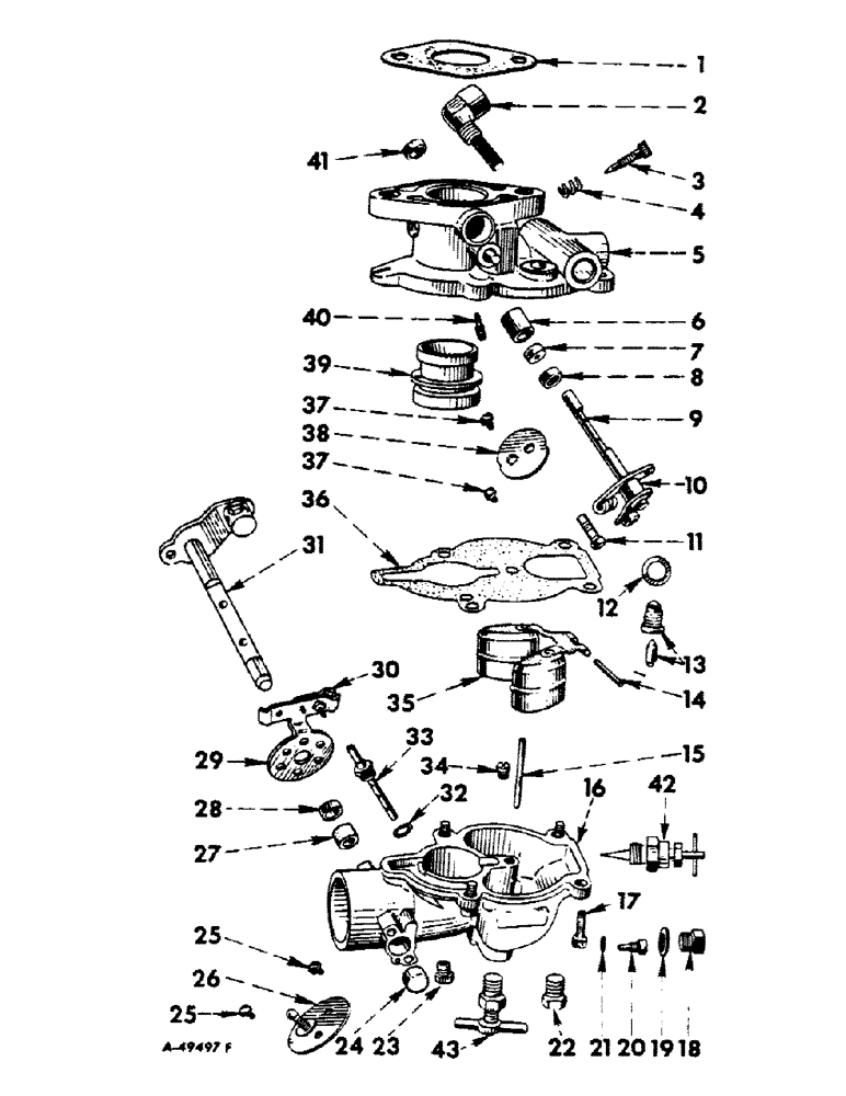 Схема запчастей Case IH 504 - (037) - FUEL SYSTEM, CARBURETOR, ZENITH MODEL 267 X 9 (02) - FUEL SYSTEM