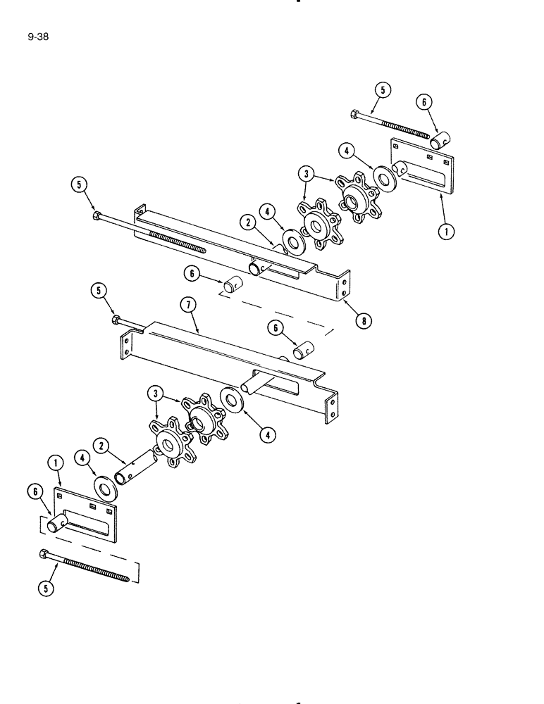 Схема запчастей Case IH 575 - (9-38) - FRONT APRON SHAFT (09) - CHASSIS/ATTACHMENTS