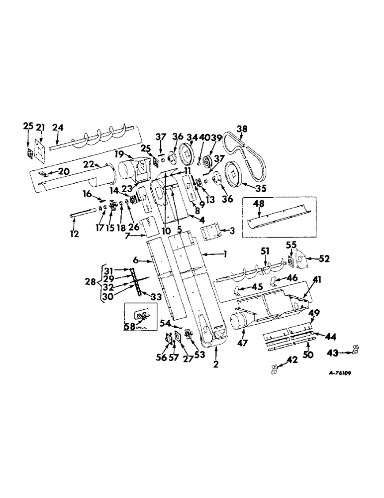 Схема запчастей Case IH 82 - (48) - GRAIN ELEVATOR, DRIVE, AUGER, TROUGH AND SPECIAL CONVEYOR CHAIN FLIGHT (80) - CROP STORAGE/UNLOADING