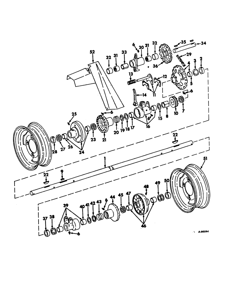 Схема запчастей Case IH 16 - (A-10) - AXLE AND WHEELS, 16 RAKE 