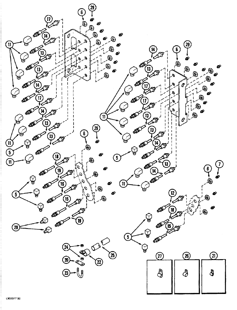 Схема запчастей Case IH 1822 - (9E-04) - CHASSIS GREASE SYSTEM, 1822 COTTON PICKER P.I.N. JJC0012910 AND AFTER (12) - CHASSIS