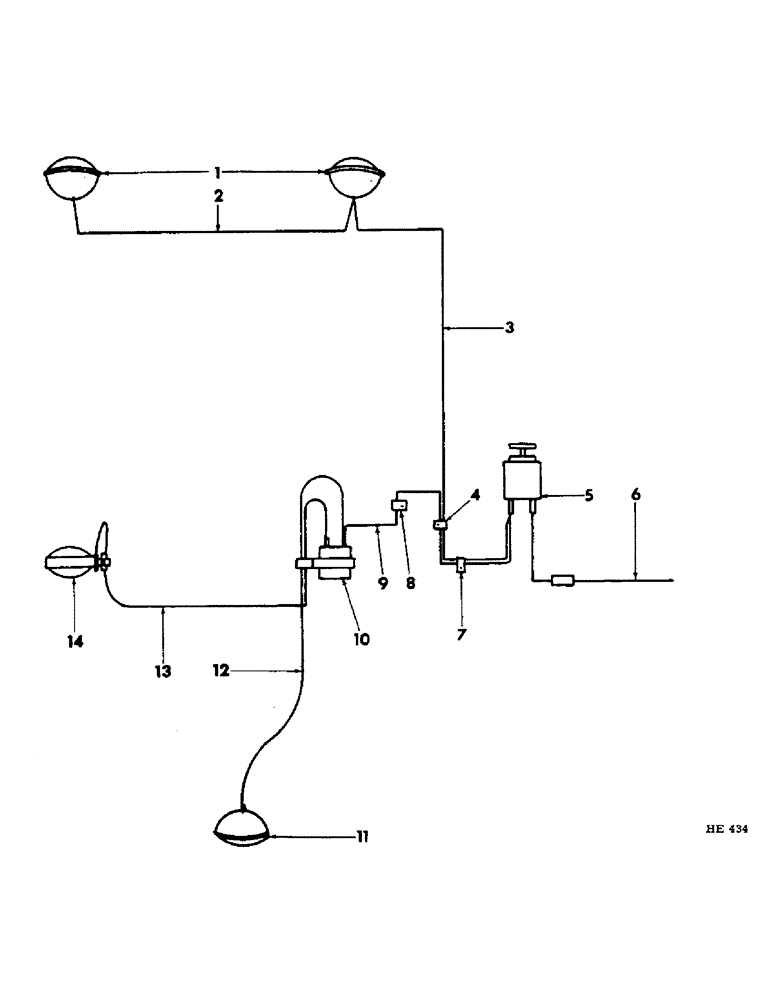 Схема запчастей Case IH 201 - (A-054) - WIRING DIAGRAM, LIGHTING, CARBURETED WITH SAFETY FLASHING LIGHT (55) - ELECTRICAL SYSTEMS