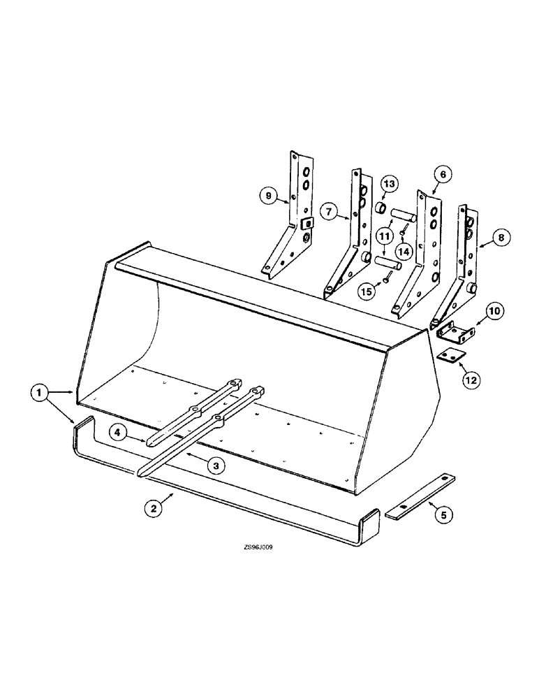 Схема запчастей Case IH 1850 - (7-22) - GENERAL PURPOSE BUCKET, WITH FOUR PIECE MOUNTING BRACKET 