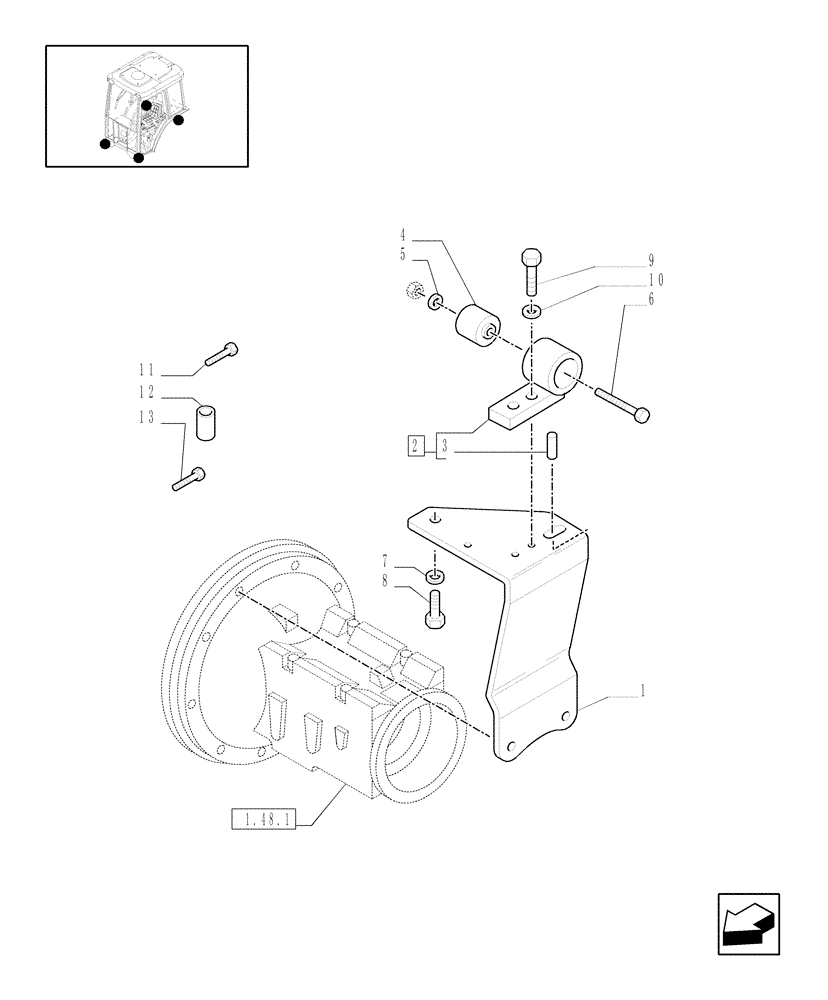 Схема запчастей Case IH JX1070N - (1.87.0/02[01]) - CAB - CAB SUPPORTS (08) - SHEET METAL